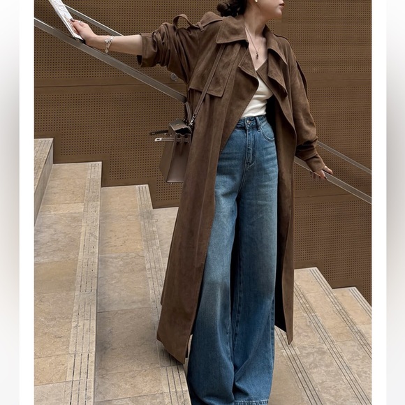 Pixie market faux suede trenchcoat - Picture 6 of 9